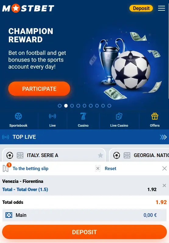 How to place a bet in the Mostbet mobile app on iOS How to place a bet in the Mostbet mobile app on iOS