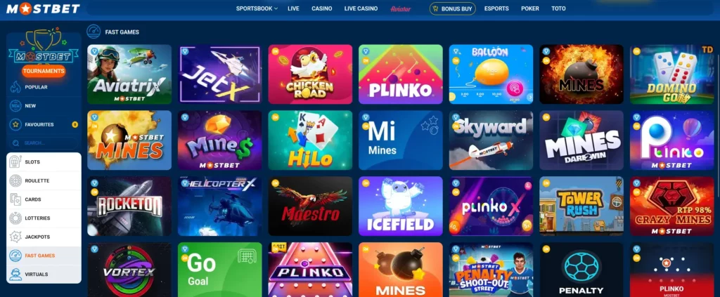 Mostbet Fast Games