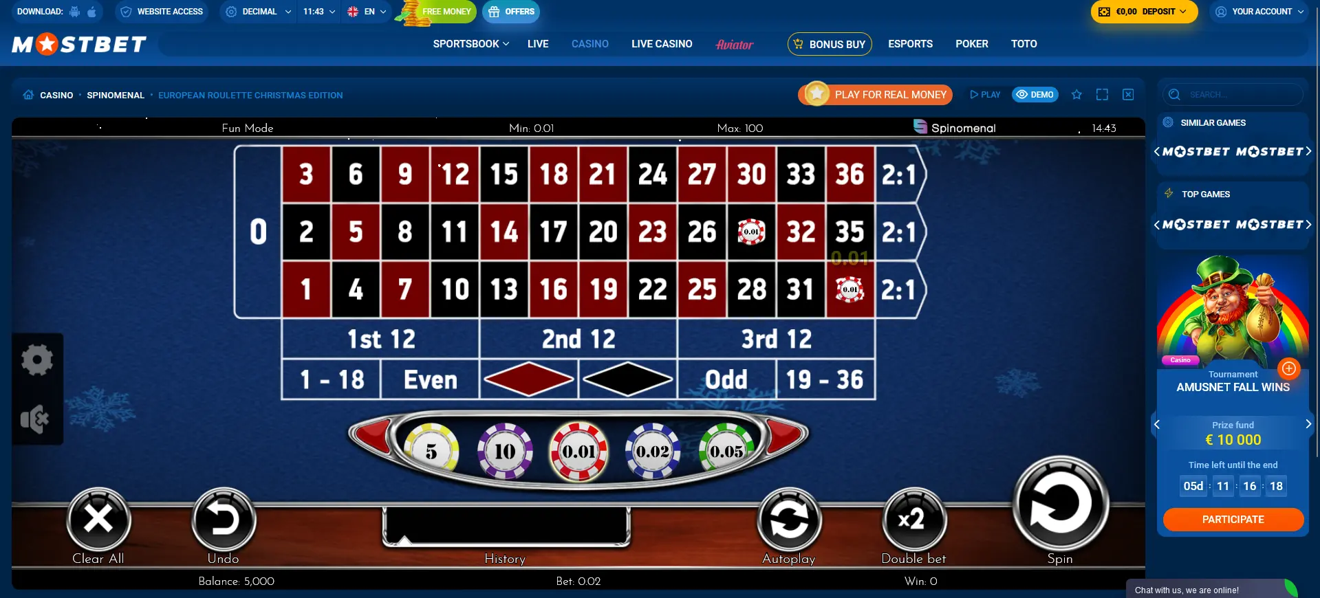 Roulette Mostbet