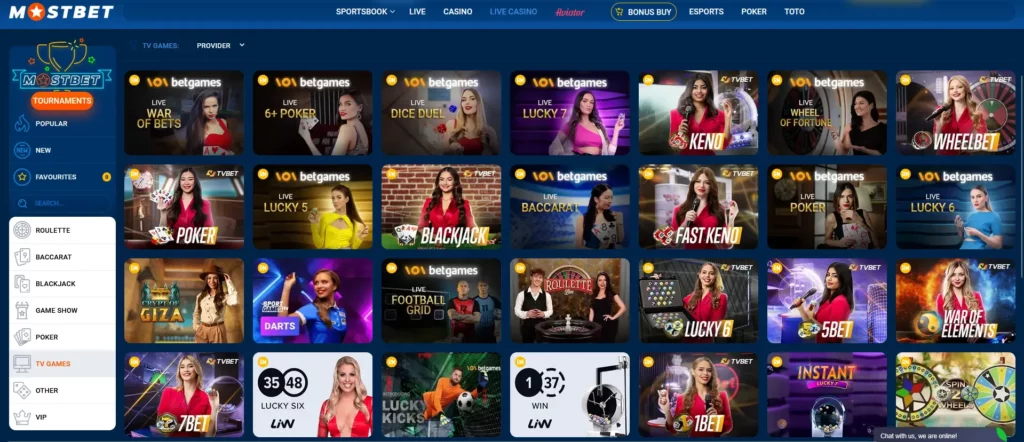 TV Games at Mostbet